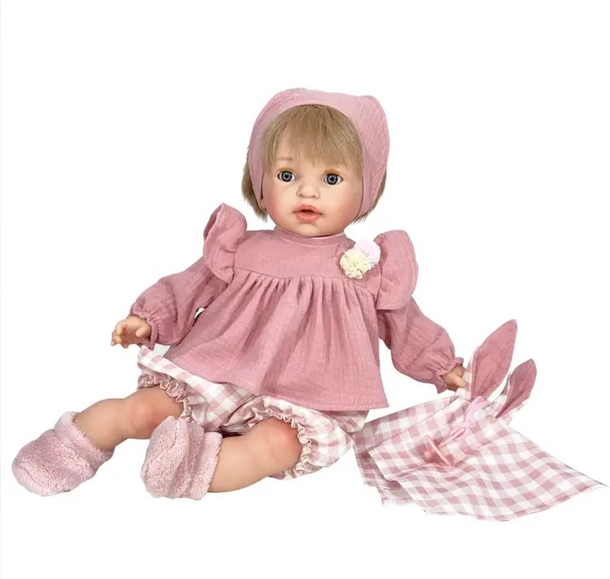 Nines d Onil Babypop Noa Roze Blond Haar 45 cm